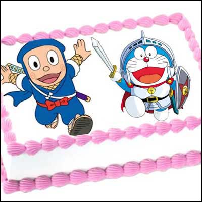 "Ninja with Doreman - 2kgs (Photo cake) - Click here to View more details about this Product
